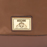 Moschino Brown Nylon and Grained Leather Bucket Bag