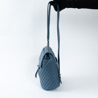 Pre-Loved Chanel ™ Blue Lambskin Leather Chevron Urban Spirit Backpack