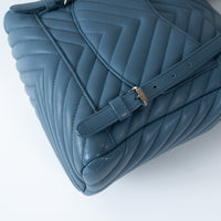 Pre-Loved Chanel ™ Blue Lambskin Leather Chevron Urban Spirit Backpack