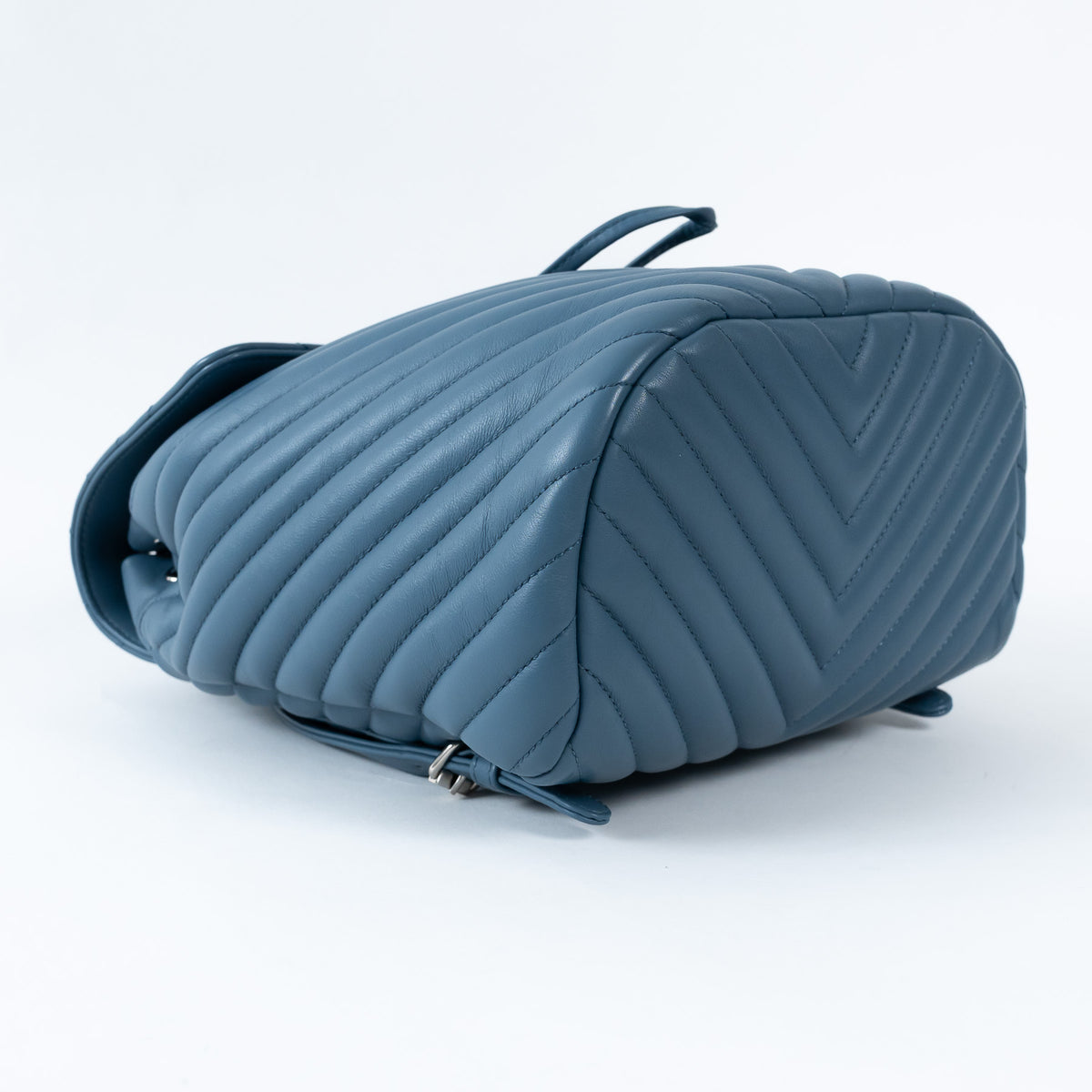 Pre-Loved Chanel ™ Blue Lambskin Leather Chevron Urban Spirit Backpack