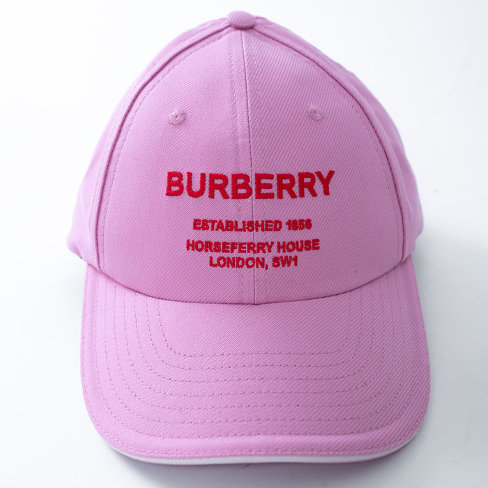 Burberry Pink Baseball Cap with Red Lettering Size M
