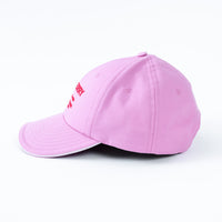 Burberry Pink Baseball Cap with Red Lettering Size M