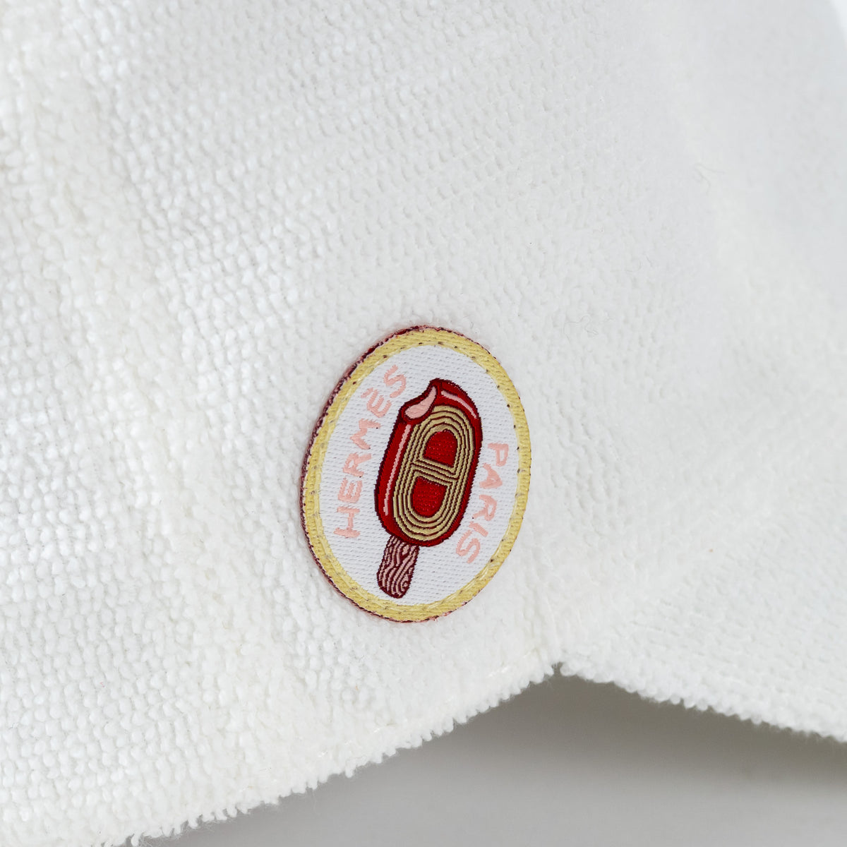 Hermes White Terrycloth Davis Cap Size S