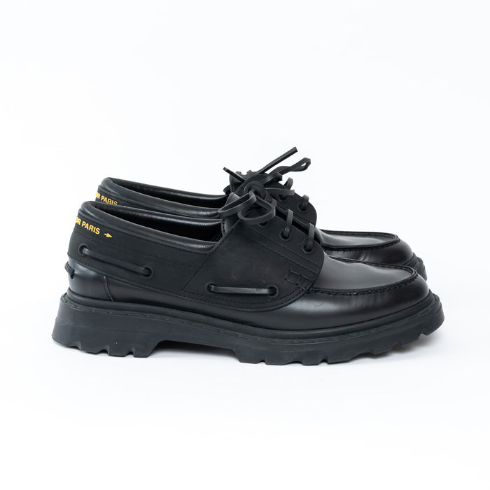 Dior Black Leather and Rubber Boat Style Loafer Size 39