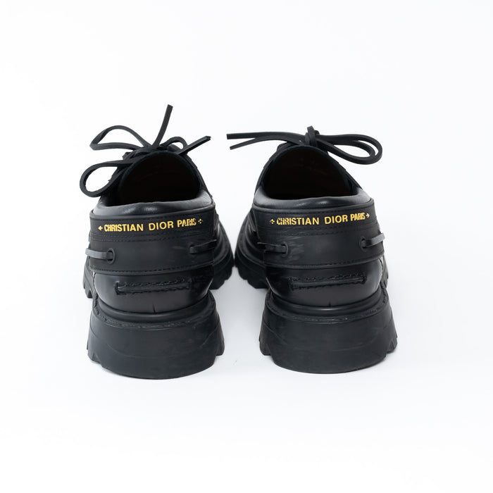 Dior Black Leather and Rubber Boat Style Loafer Size 39
