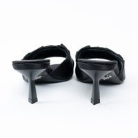 Prada Black Satin Flower Sandals Size 36.5