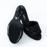Prada Black Satin Flower Sandals Size 36.5