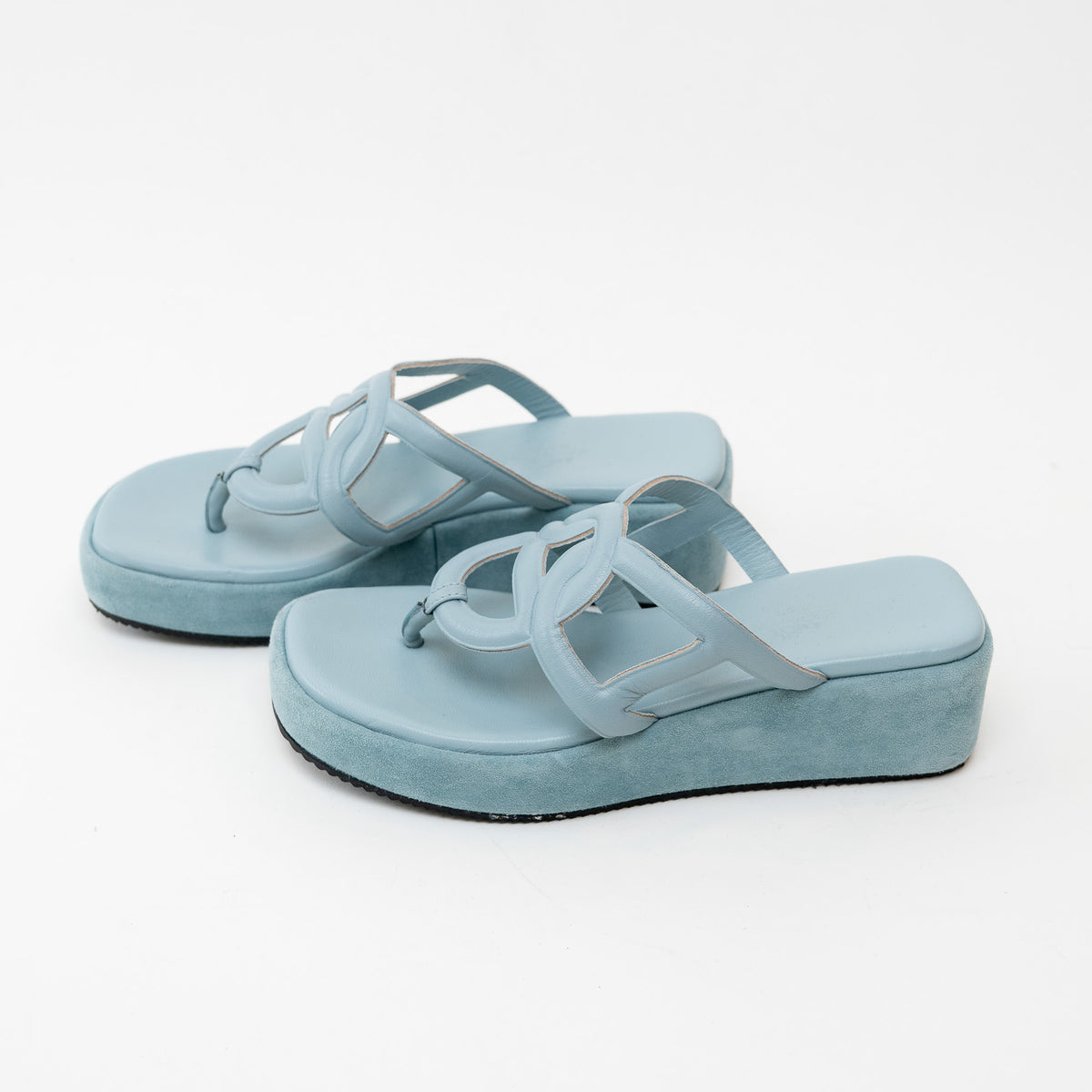 Hermes Veil D'eau Nappa Leather Chaine d'Ancre Gypsy Sandals Size 36