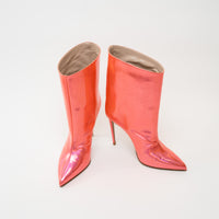 Alexandre Vauthier Coral Highgloss Leather Ankle Boot Heel