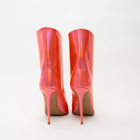 Alexandre Vauthier Coral Metallic Leather Ankle Boot Heel Size 39