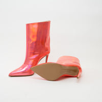 Sole of Alexandre Vauthier Coral Metallic Leather Ankle Boot Heel