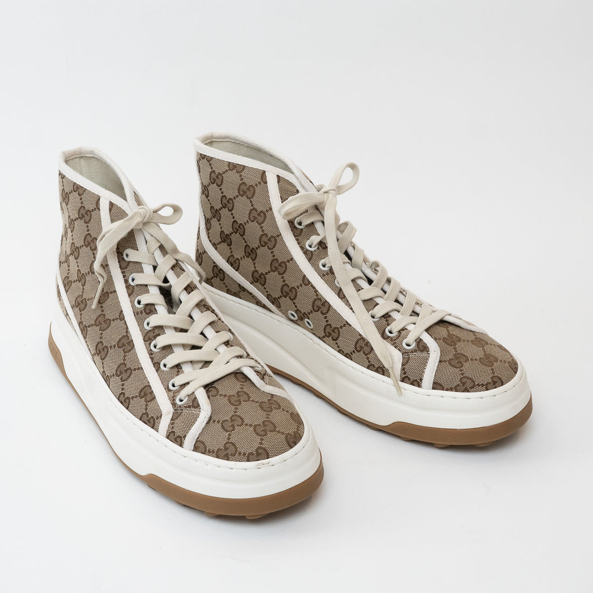 Gucci GG Supreme Canvas Platform High Top Sneakers