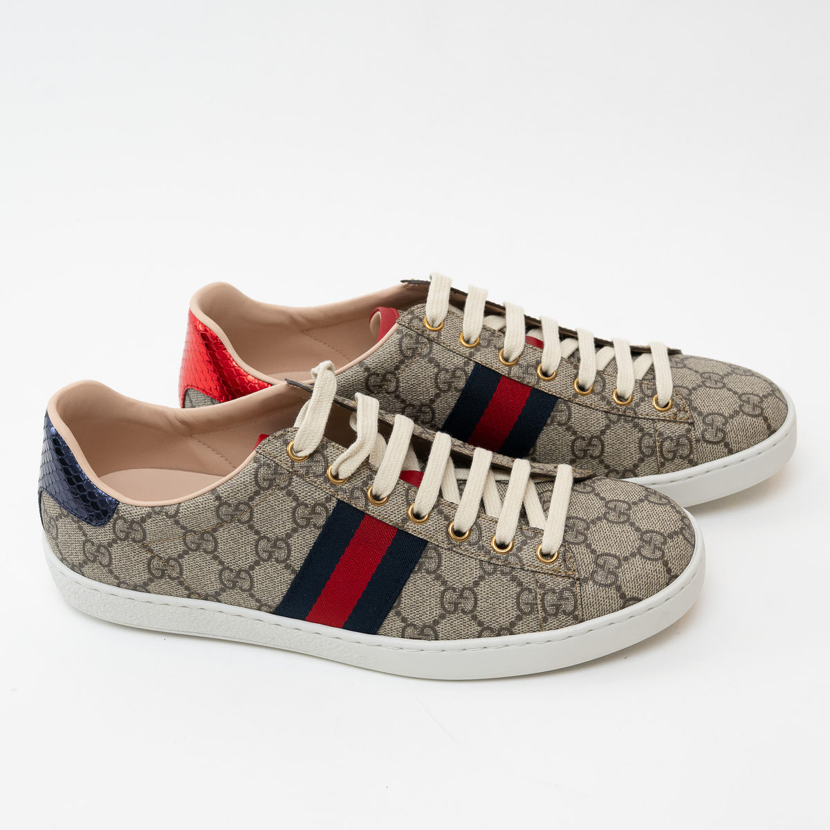 Gucci Ace Sneakers in GG Supreme Canvas side profile