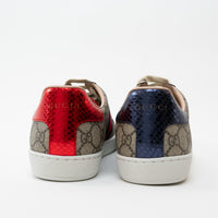 Gucci Beige GG Supreme Canvas Ace Sneakers Size 40.5
