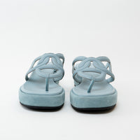 Hermes Gypsy Sandals in Veil D'eau Light Blue with Chain Motif band