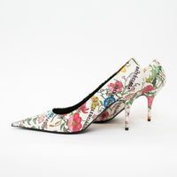 Gucci White Leather Floral Heels Size 40