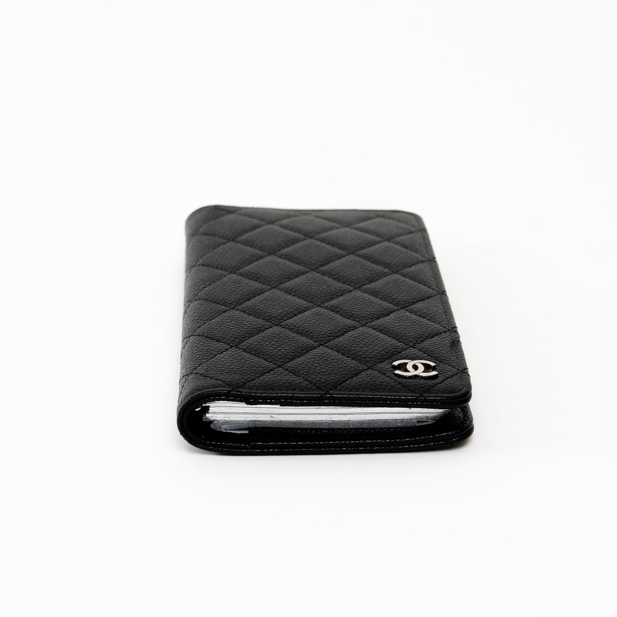 Pre-Loved Chanel™ Black Pebbled Leather Small Agenda