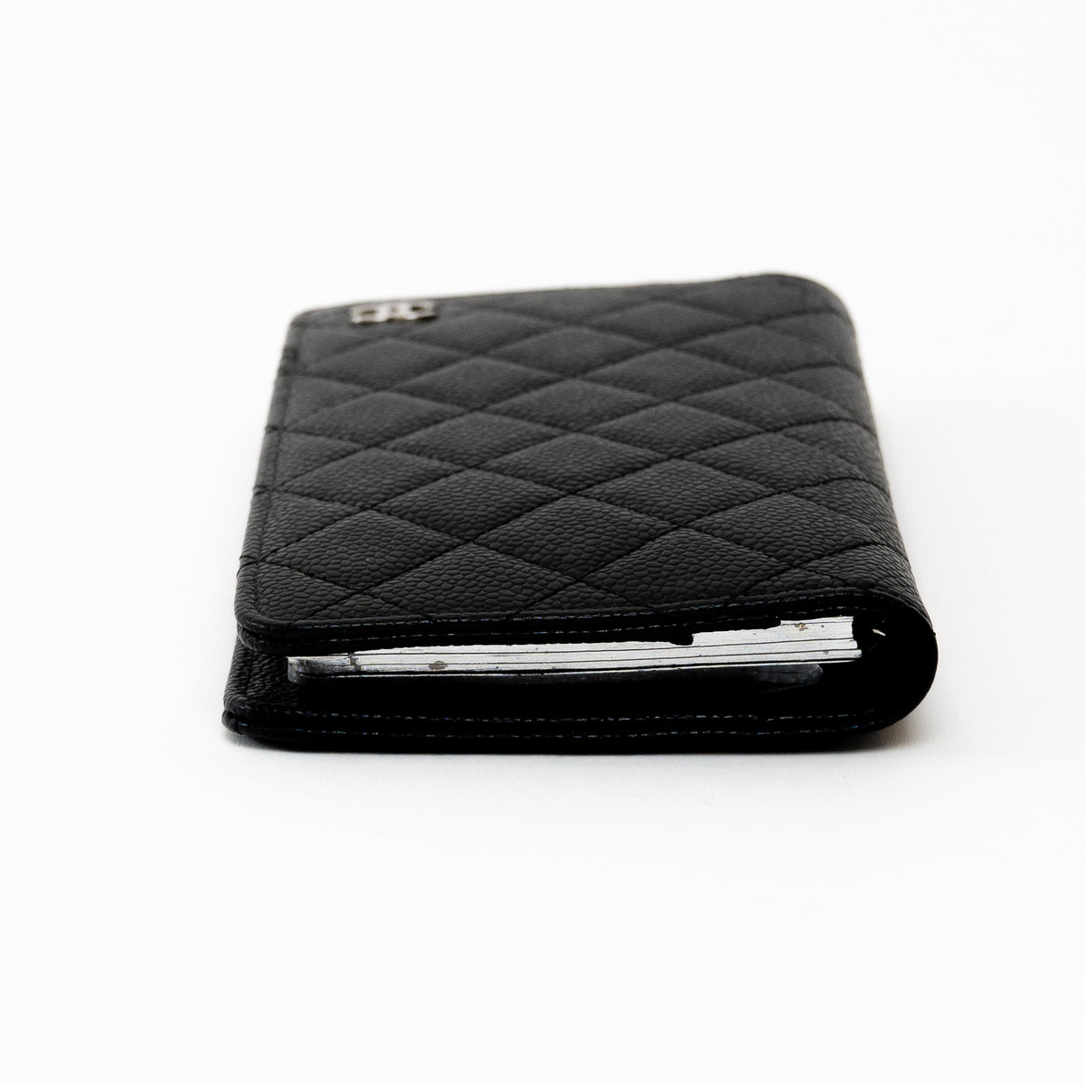 Pre-Loved Chanel™ Black Pebbled Leather Small Agenda