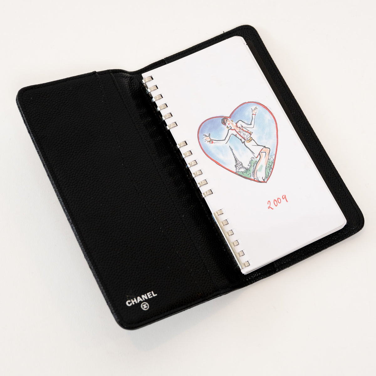 Pre-Loved Chanel™ Black Pebbled Leather Small Agenda