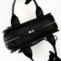 Pre-Loved Chanel™ Black Pebbled Leather Bowling Bag