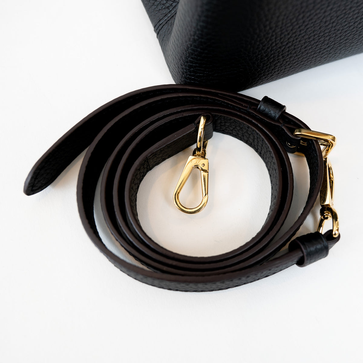 Louis Vuitton Black Grained Leather Capucines BB Handbag