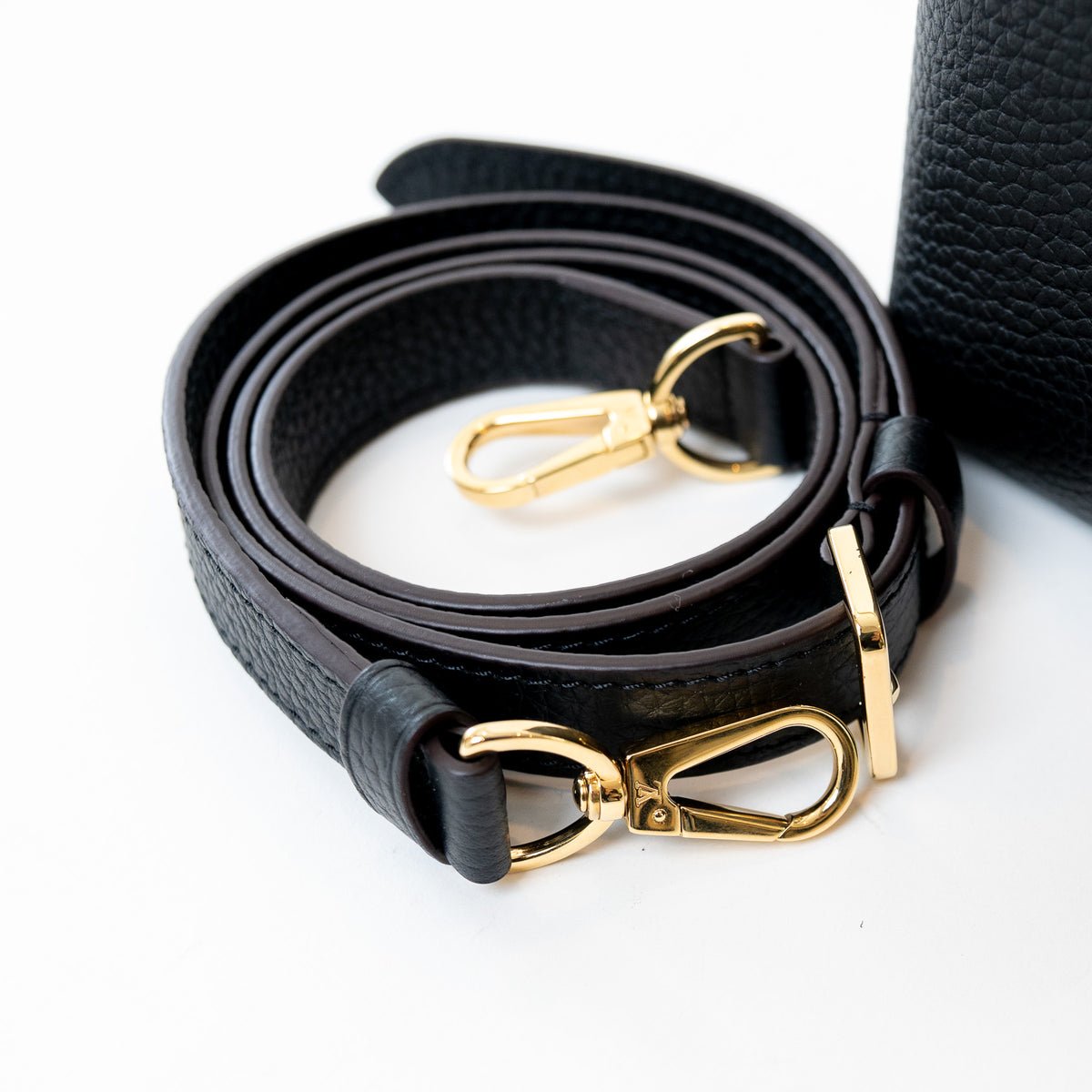 Louis Vuitton Black Grained Leather Capucines BB Handbag