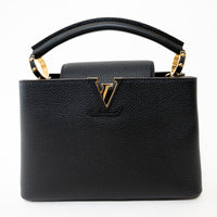 Louis Vuitton Black Grained Leather Capucines BB Handbag