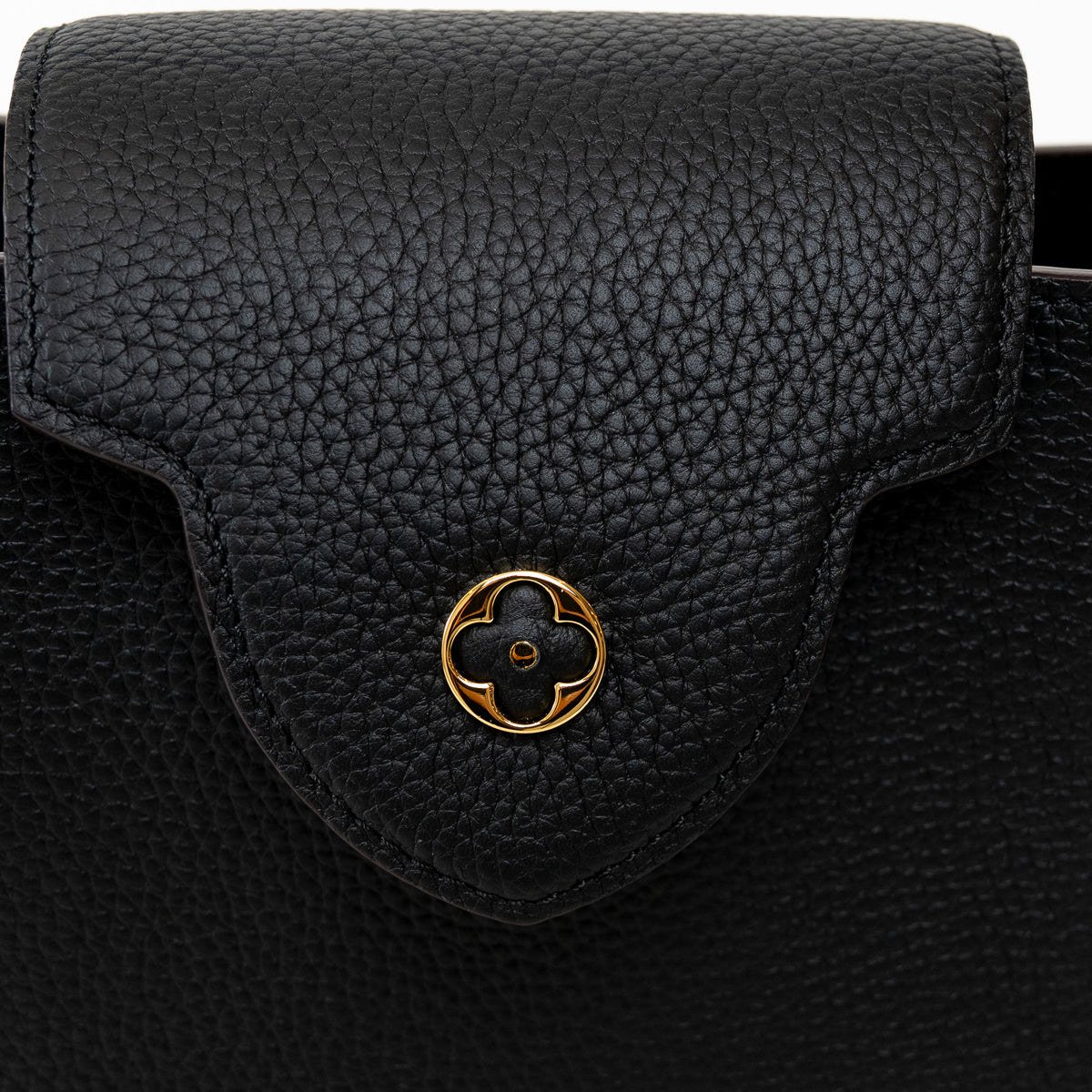 Louis Vuitton Black Grained Leather Capucines BB Handbag