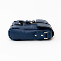 Gucci Blue Embossed GG Leather Messenger Bag