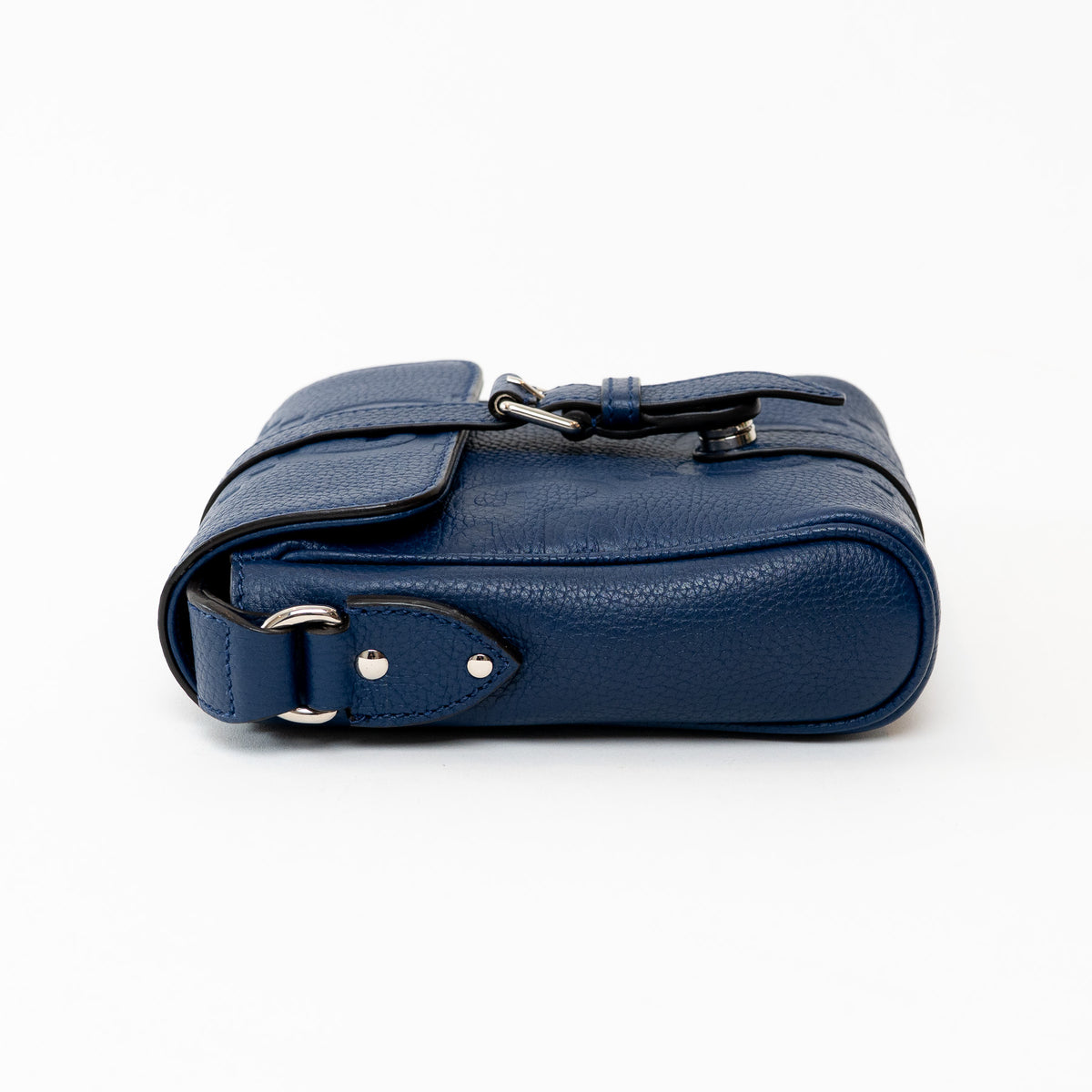 Gucci Blue Embossed GG Leather Messenger Bag