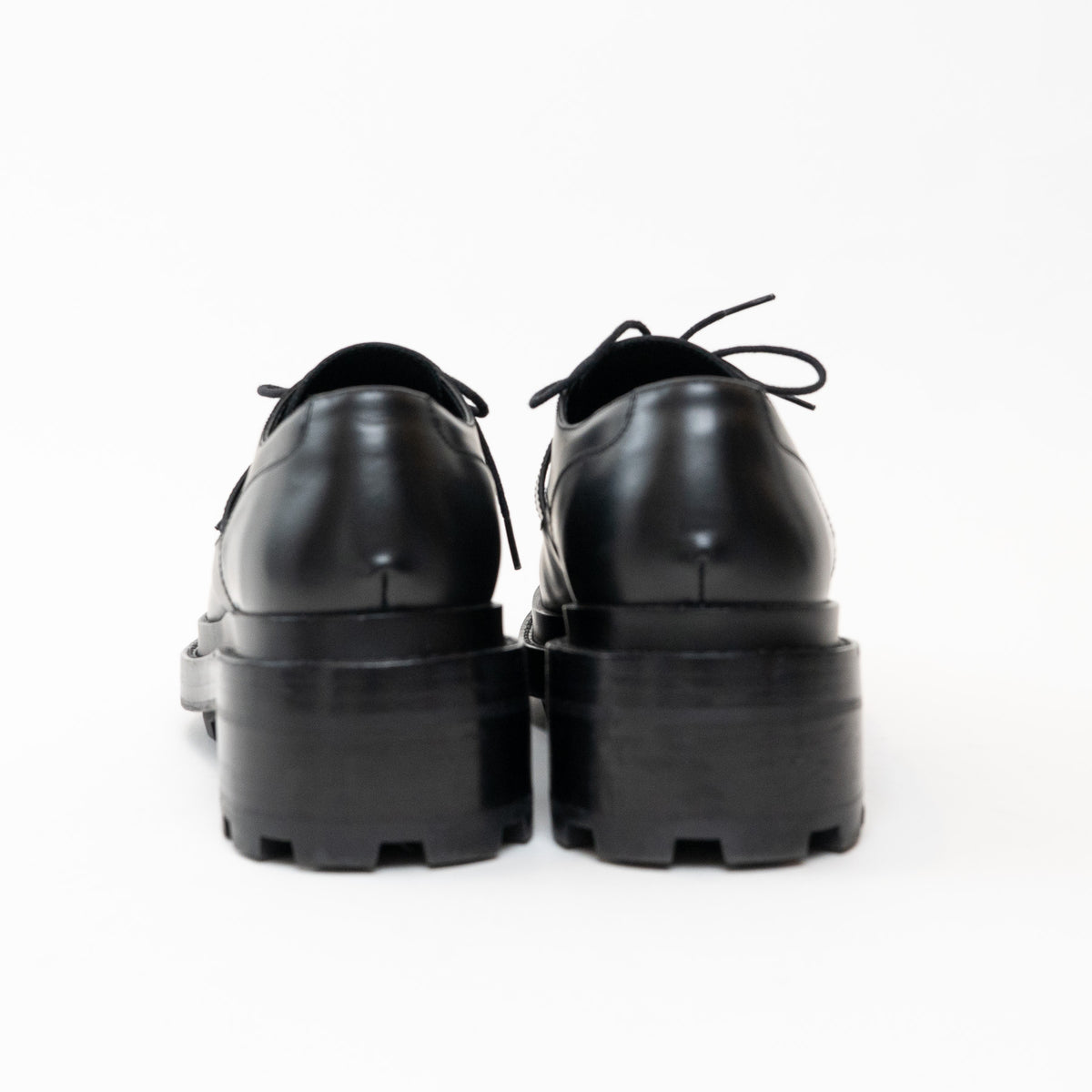 Hermes Black Calfskin Leather First Derby Loafers Size 38/40