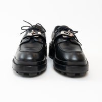 Hermes Black Calfskin Leather First Derby Loafers Size 38/40