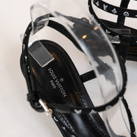 Louis Vuitton Black Monogram Canvas Leather Sandals Size 36.5