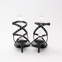 Louis Vuitton Black Monogram Canvas Leather Sandals Size 36.5