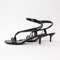 Louis Vuitton Black Monogram Canvas Leather Sandals Size 36.5