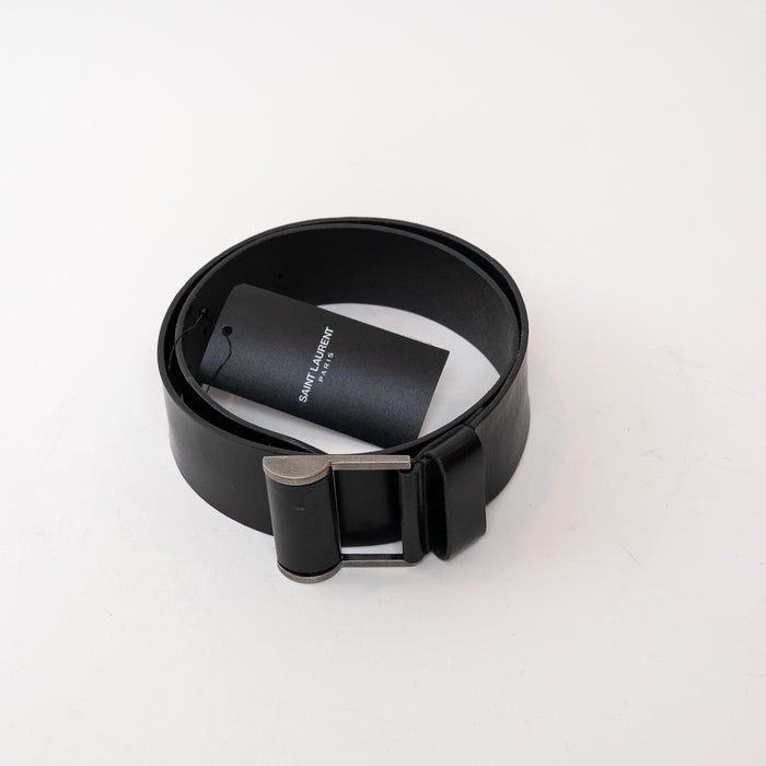 Saint Laurent Black Leather Belt Size 80