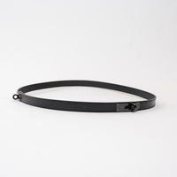 Hermes Black Leather Double Buckle Kelly Belt Size 90