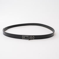 Hermes Black Leather Double Buckle Kelly Belt Size 90