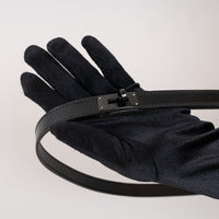 Hermes Black Leather Double Buckle Kelly Belt Size 90