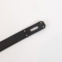 Hermes Black Leather Double Buckle Kelly Belt Size 90