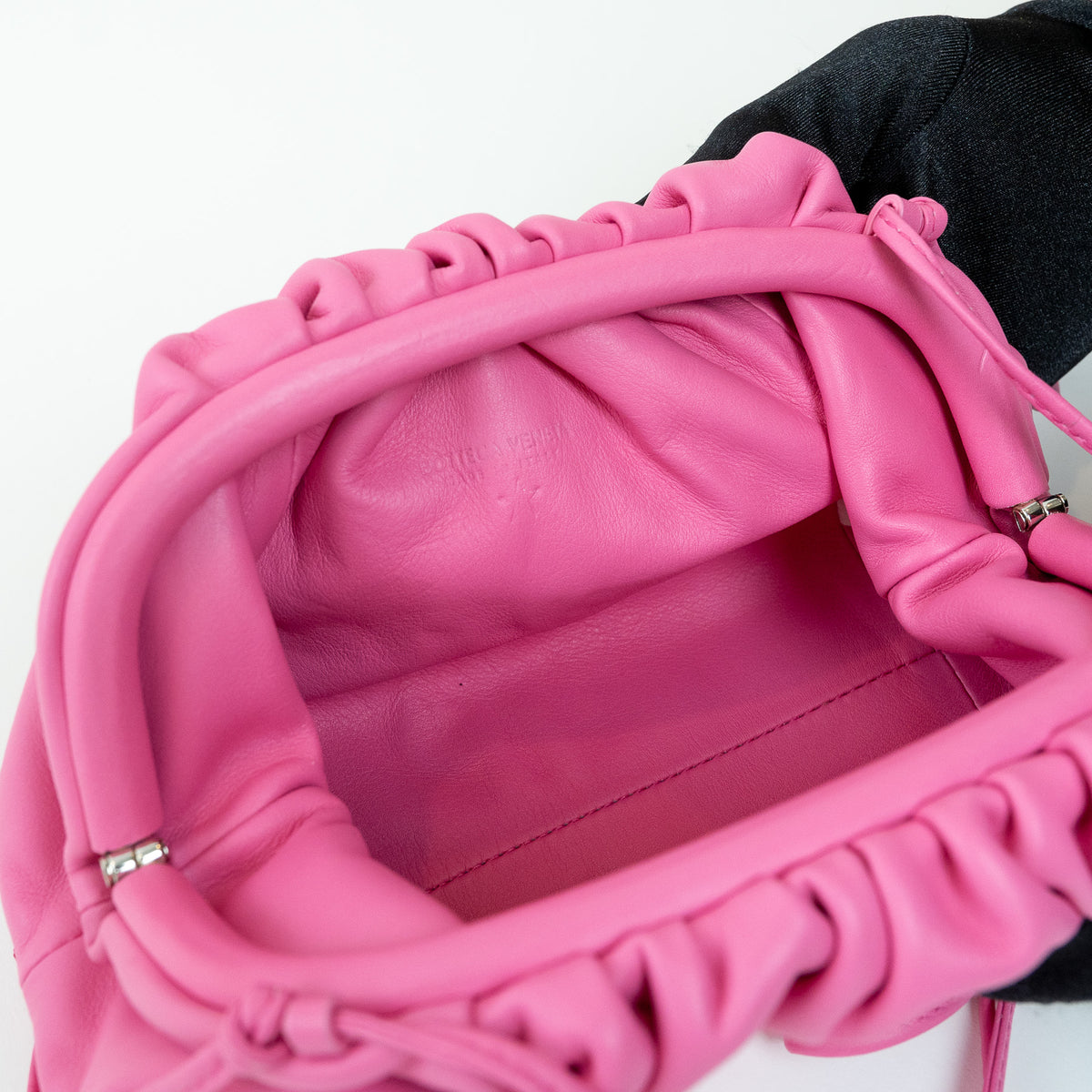 Bottega Veneta Pink Calfskin Leather The Mini Pouch