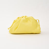 Bottega Veneta Yellow Calfskin Leather "The Mini Pouch" Clutch