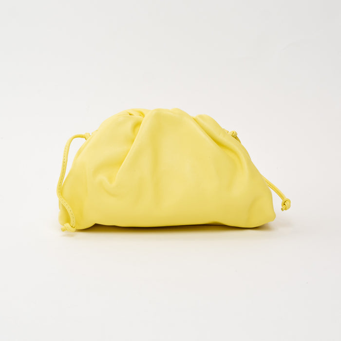 Bottega Veneta "The Mini Pouch" Clutch in Yellow Calfskin Leather