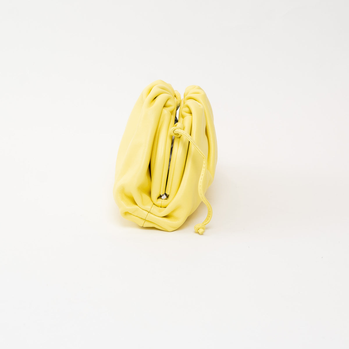 Bottega Veneta Yellow Calfskin Leather "The Mini Pouch" Clutch