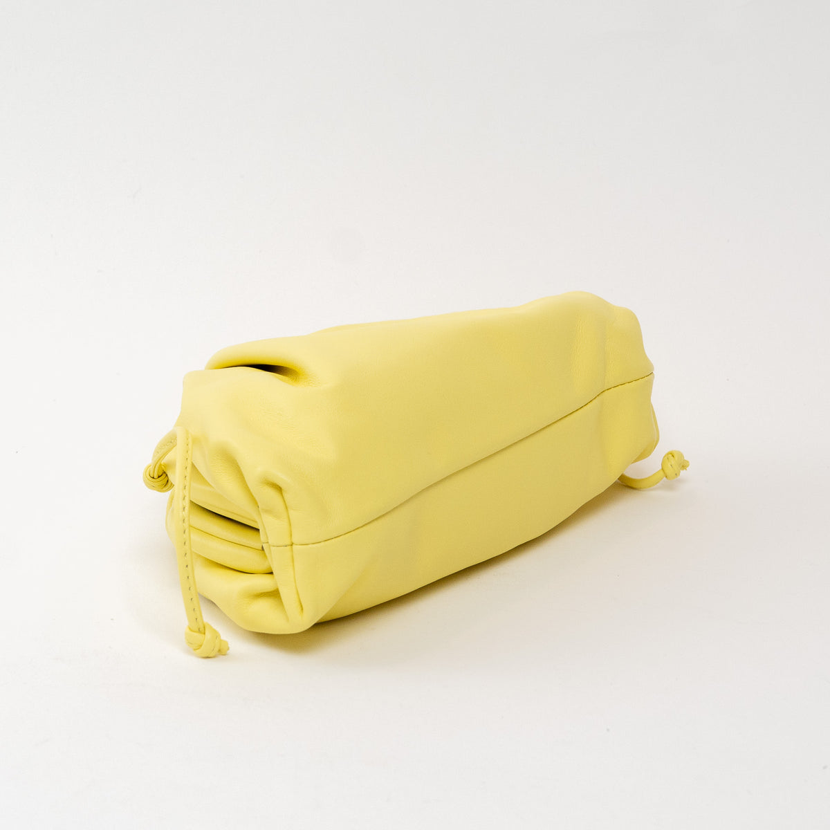Bottega Veneta Yellow Calfskin Leather "The Mini Pouch" Clutch