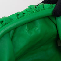 Bottega Veneta Green Calfskin Leather Intrecciato "The Mini Pouch" Clutch