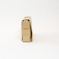 Bottega Veneta Beige Calfskin Leather Intrecciato Cassette Crossbody Bag