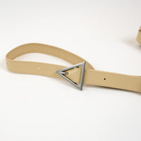 Bottega Veneta Beige Calfskin Leather Intrecciato Cassette Crossbody Bag