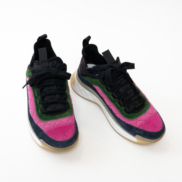 Pre-Loved Chanel™ Multicolor Suede Sneakers Size 36