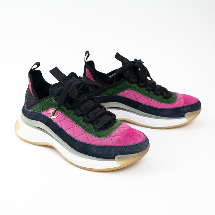 Pre-Loved Chanel™ Multicolor Suede Sneakers Size 36